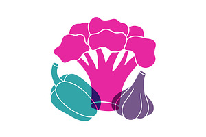 Natural vegetables color icons, an Object Illustration by GraphiShop