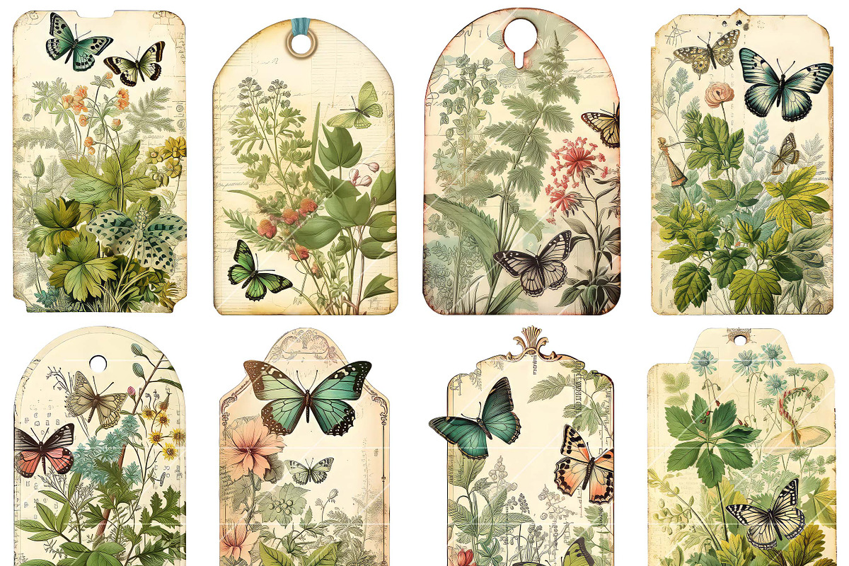 Vintage Botanical Digital Paper, a Background Graphic by BusyDaydesign (Photo 2 of 8)