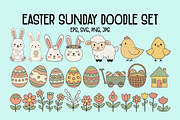 Cute Easter Sunday Doodle Set, an Illustration by T-shirt Pond (Thumbnail 1 of 4)