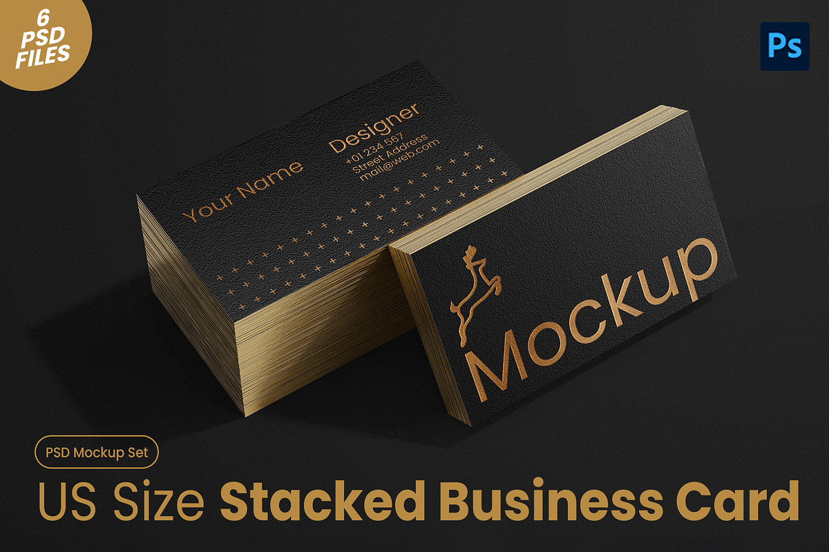Stacked Business Card Mockup Set, a Mockup by Remnand Studio (Photo 1 of 9)