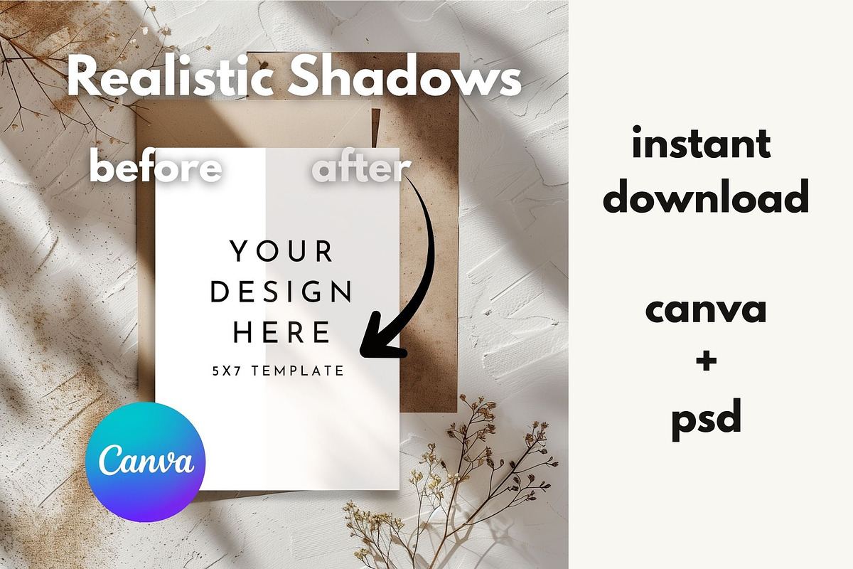 5x7 Invitation Mockup for Canva, a Mockup by PhoebeCreates (Photo 3 of 3)