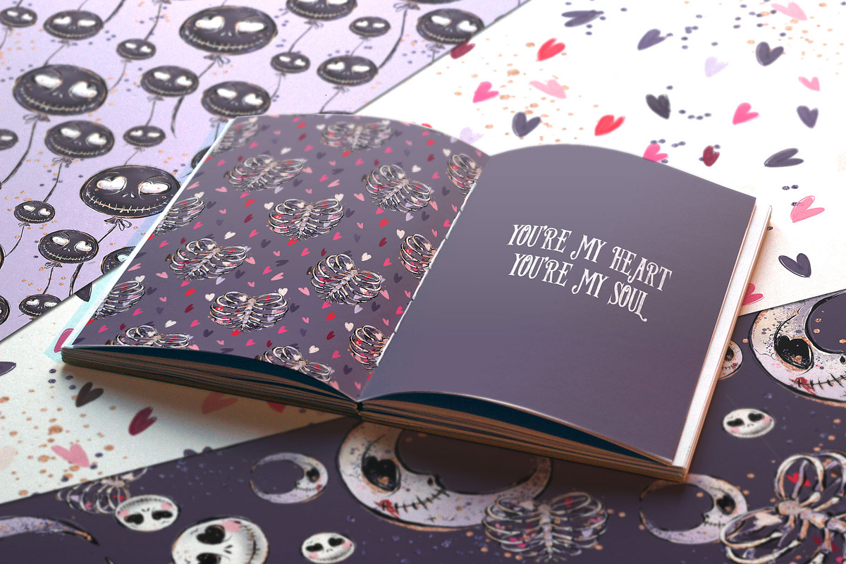 Funny Gothic Valentine Patterns, a Pattern Graphic by KaramfilaS (Photo 3 of 16)