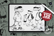 Procreate Paleo Pop Stamps, a Shape Add-On by Spasibenko Art (Thumbnail 2 of 4)