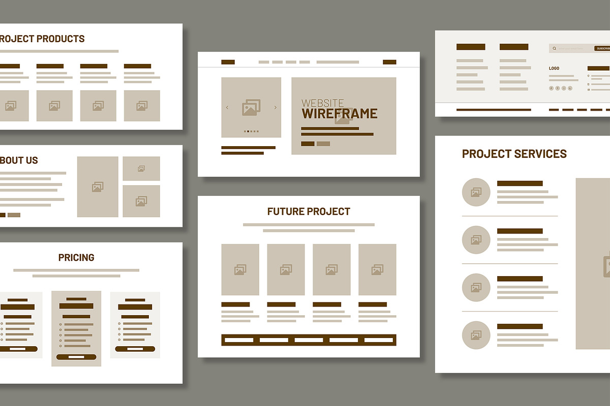 Modern UI Wireframe Template