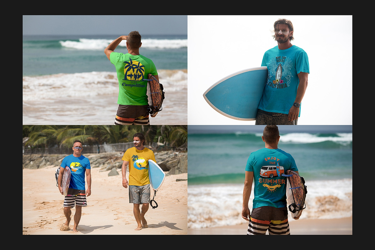 Surfers T-Shirt Mock-Up Set, a Shirt Mockup by Freeman Studio (Photo 8 of 16)