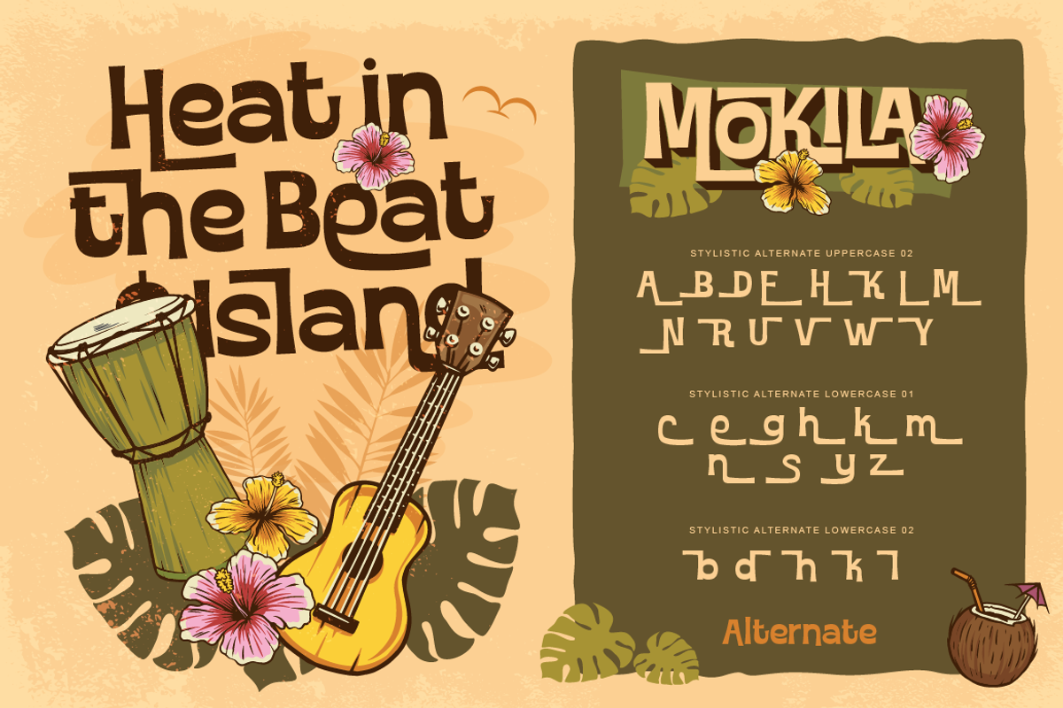 Mokila - Hawaiian Display Typeface, a Sans Serif Font by Burntilldead (Photo 4 of 12)