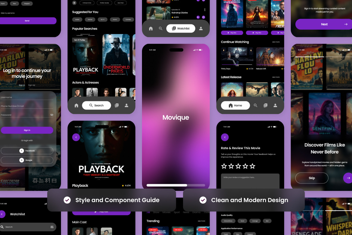 Movique – Movie Streaming App Design, an App Template by twinstd (Photo 3 of 5)