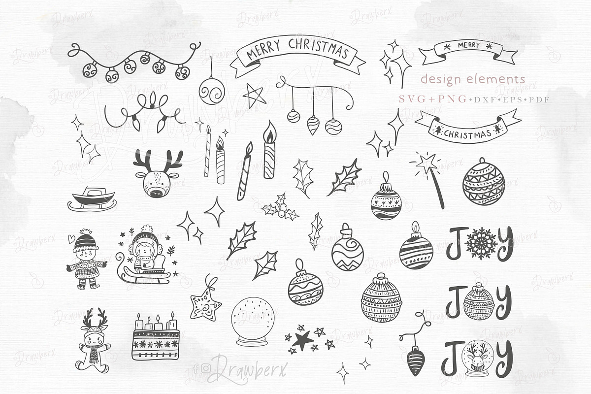 Doodle Christmas Svg png lineart 128, an Illustration by Drawberx (Photo 8 of 11)
