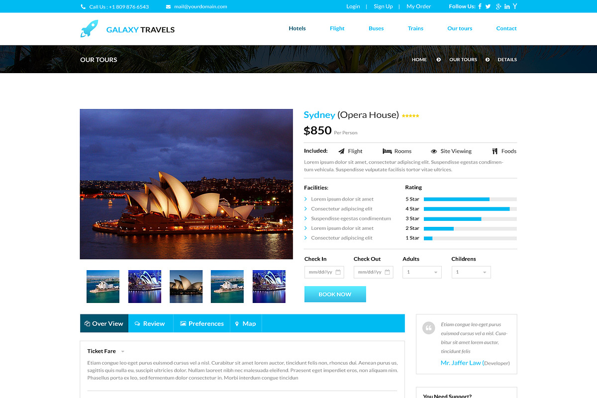 Galaxy- Travels PSD Website Template, a Websites & App Template by WebbyTemplates (Photo 3 of 12)