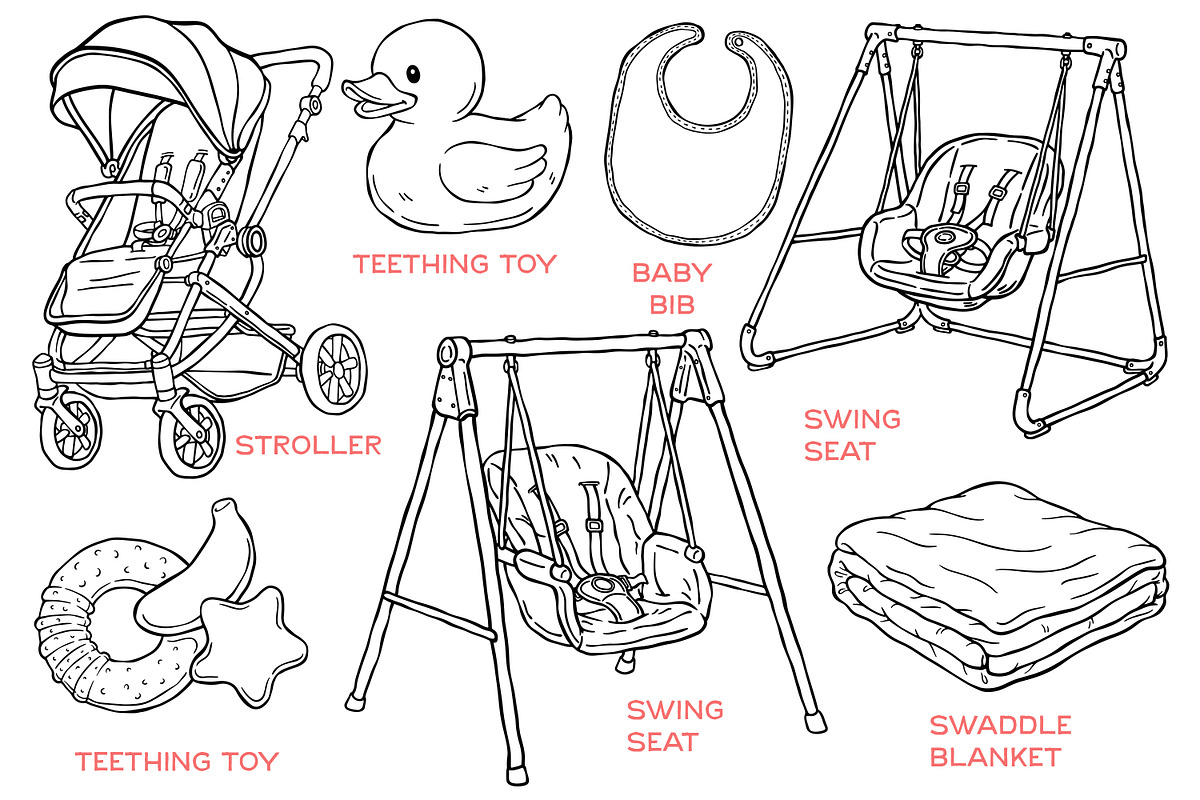Baby Nursery Hand-Drawn Element, an Illustration by Tekuni (Photo 6 of 8)