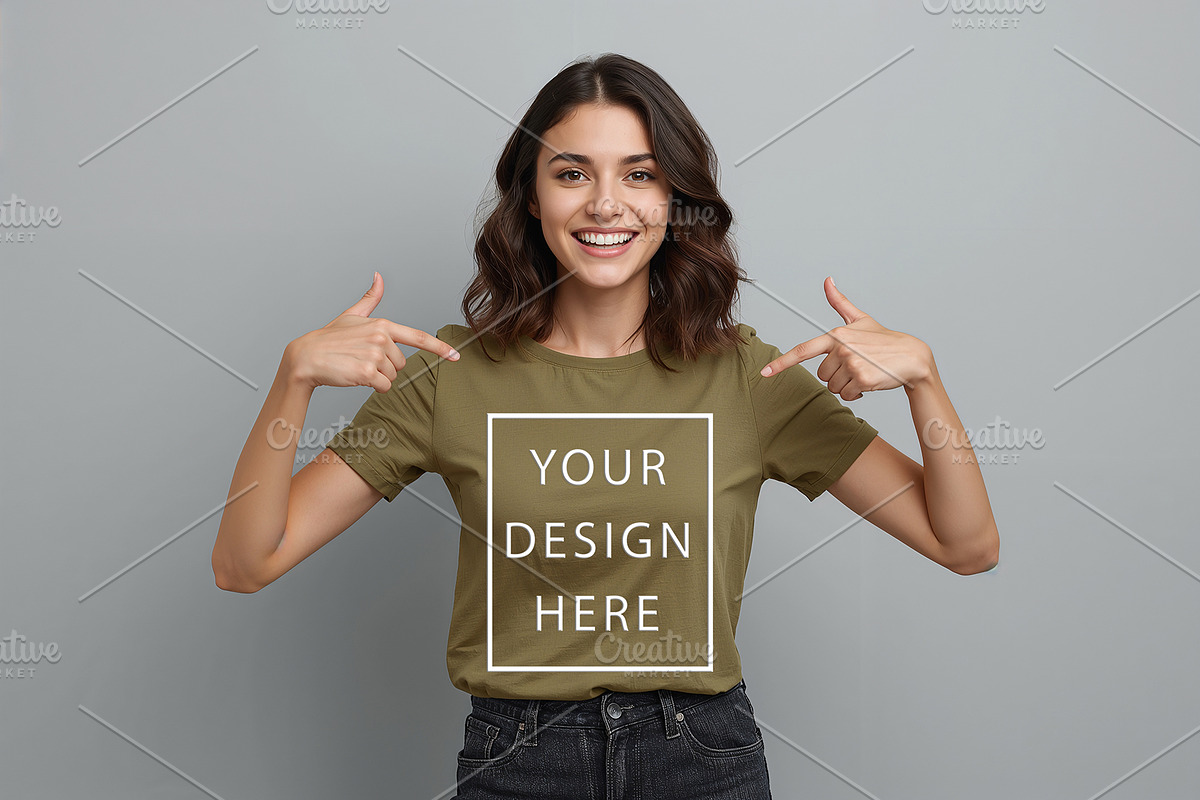 T-Shirt Mockup - Olive Edition, a Shirt Mockup by ForhadGFX (Photo 4 of 12)