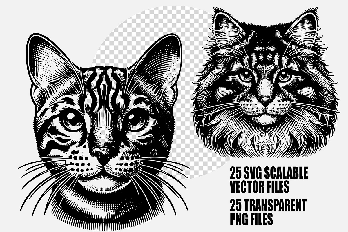 Cat Breeds SVG & PNG Bundle, an Illustration by M9 Design (Photo 3 of 4)