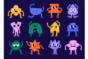 Geometric faces. Abstract characters, an Illustration by Onyx