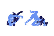 Wrestling poses, wrestlers fight set, a Sport Illustration by PaperTrident (Thumbnail 4 of 6)
