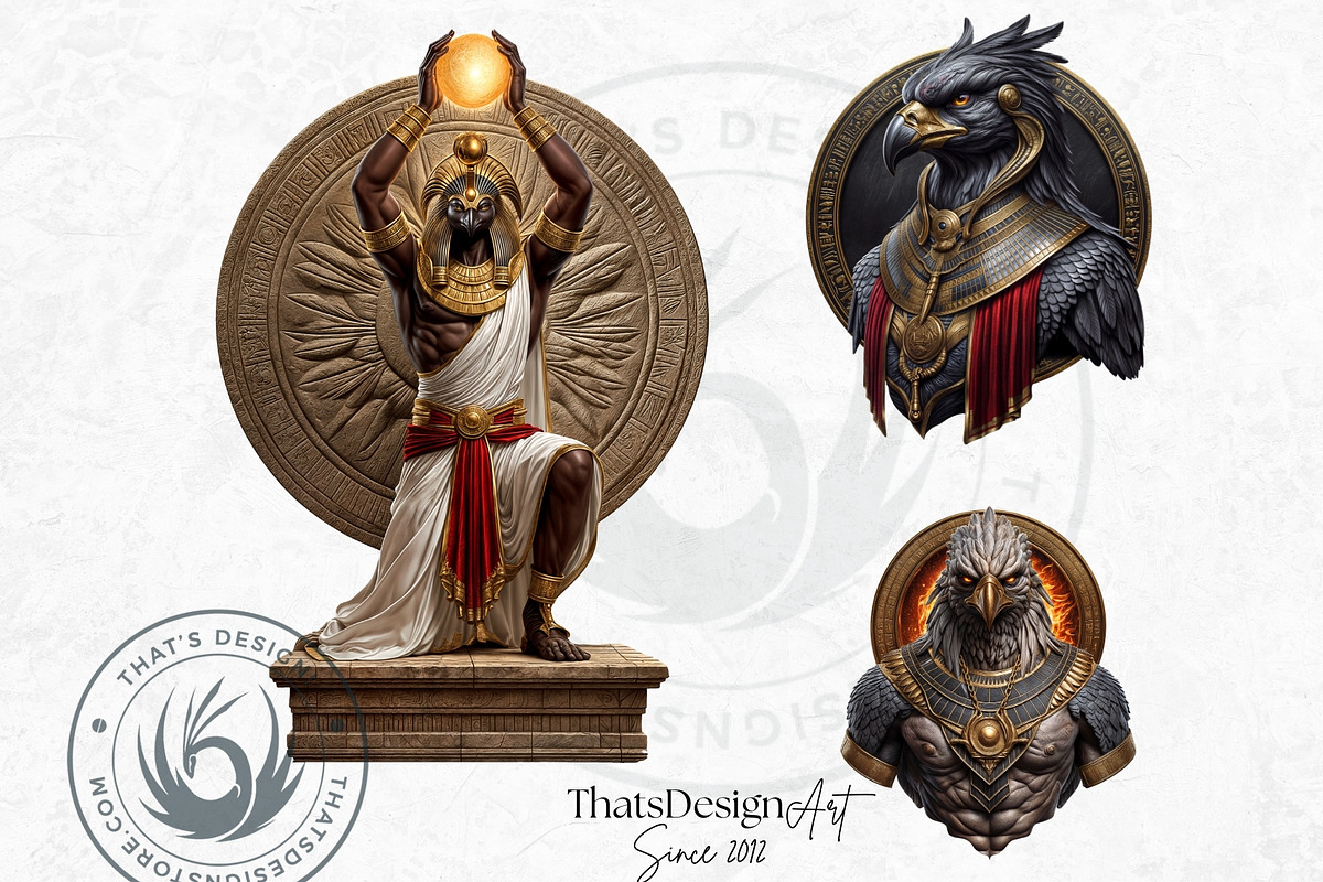 Ra Egyptian God clipart Set, a Person Illustration by ThatsDesignArt (Photo 5 of 10)