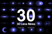 Optical Flares - 30 Lens flares v2, an Object Graphic by RgraphicsDesign (Thumbnail 1 of 3)