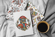 Cats old school tattoo, a Background Graphic by intueri (Thumbnail 6 of 8)