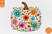 Fall Floral Pumpkin PNG, Autumn, a Seasonal Illustration by Rose Art (Thumbnail 1 of 5)
