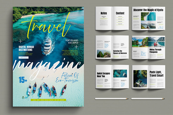 Travel Magazine Template preview 7