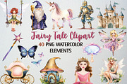 Watercolor Fairy Tale Clipart,40 PNG, an Illustration by CropUp Creative (Thumbnail 1 of 5)