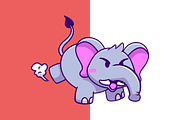 Cute Elephant Angry Cartoon, an Animal Illustration by Artstorystudio (Thumbnail 2 of 3)