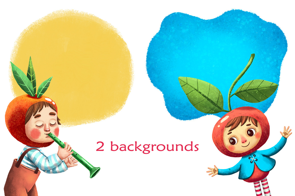 Fruit Babies - Clipart Set, an Education Illustration by Mashamashastu (Photo 4 of 11)