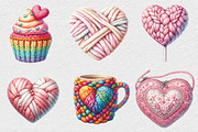 Valentine Faux Yarn Crochet Clipart, an Illustration by DreamCafeArt (Thumbnail 7 of 7)