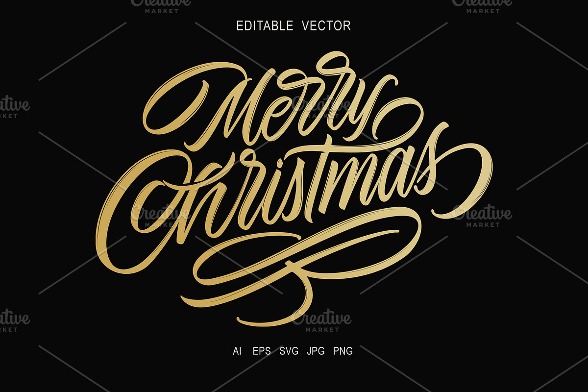 Merry Christmas  vector text, a Poster Template by Anna's Lettering (Photo 1 of 3)