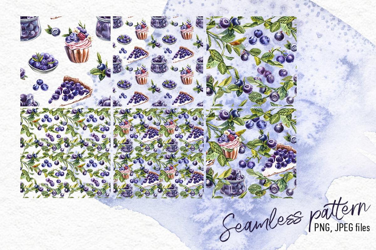 Blueberries watercolor clip art, a Food Illustration by Ann Astro (Photo 9 of 13)