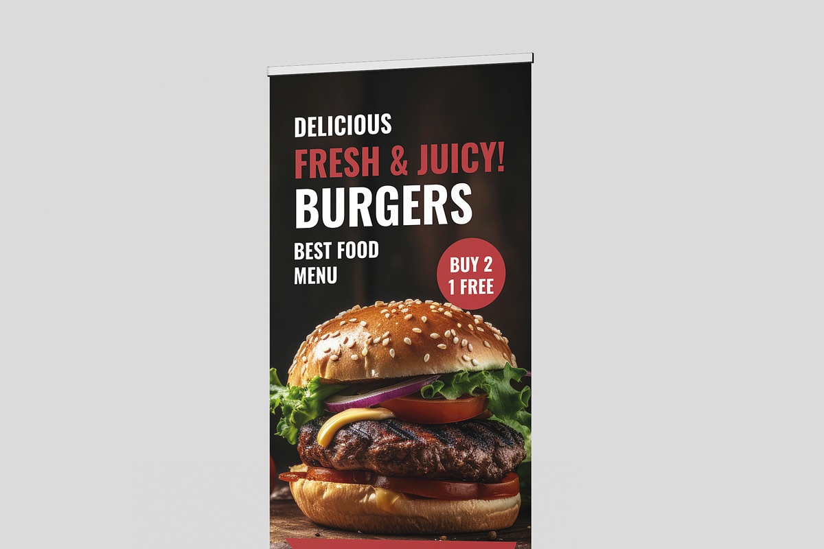 Burger And Pizza Rollup Banner preview 2