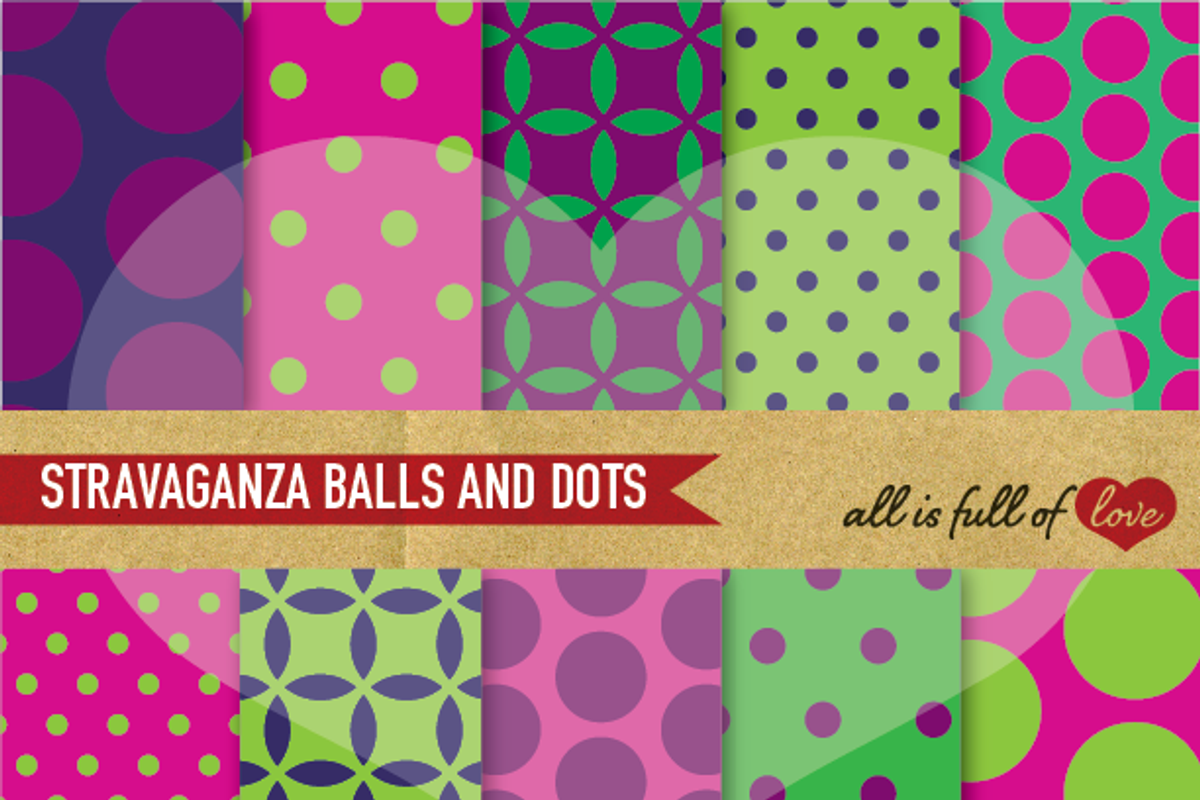 Green Aubergine Digital Patterns Kit
