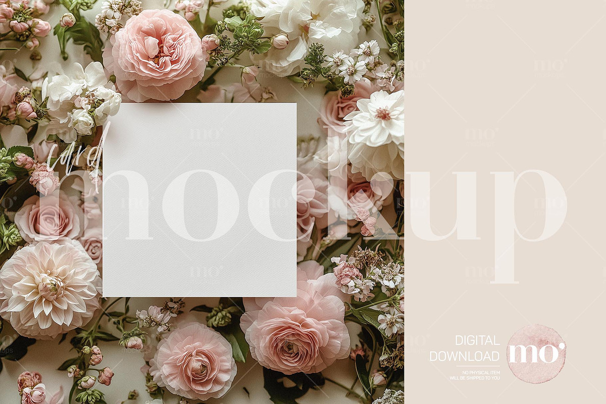 Floral Square Card Mockup, a Product Mockup by MoMockups (Photo 5 of 5)