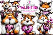 Quirky Funny Valentine Fox Clipart, an Illustration by cherrydesign (Thumbnail 1 of 4)