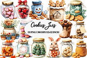 Watercolor Cookies Jars Clipart, an Illustration by Daily.Designs (Thumbnail 1 of 5)