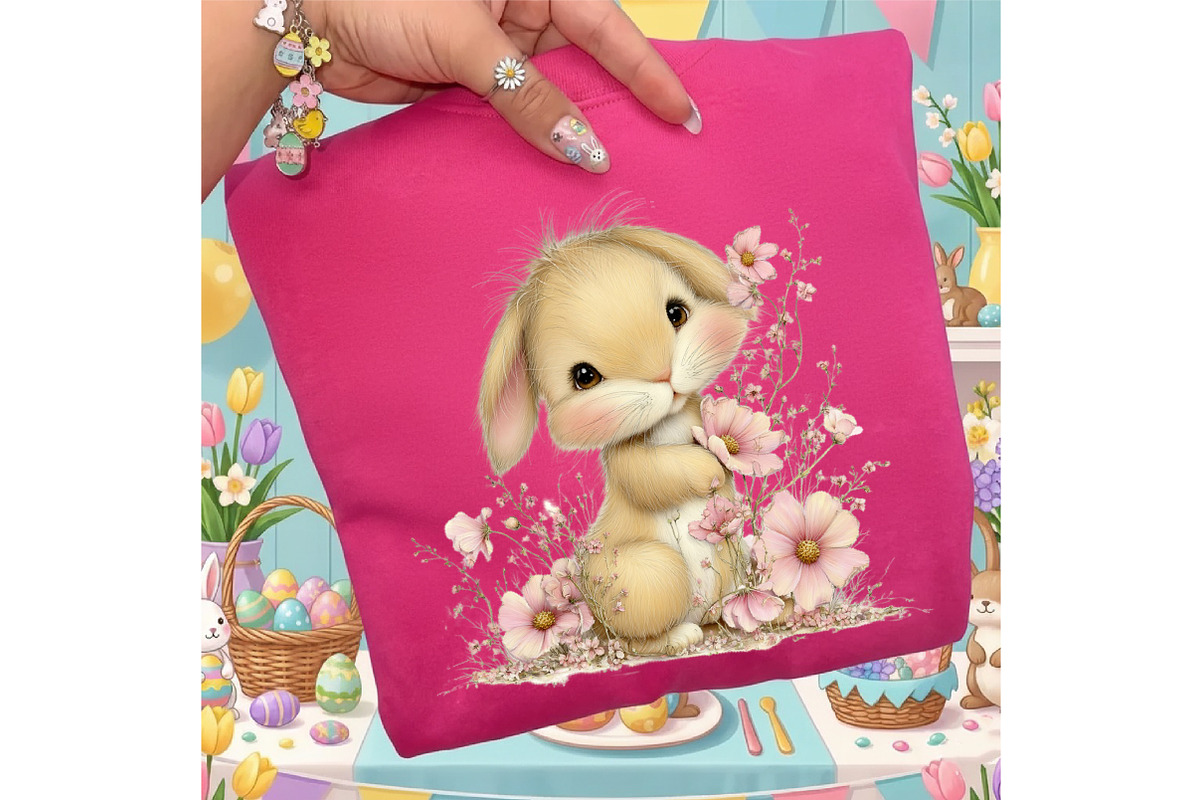 Watercolor Floral Bunnies Clipart, an Animal Illustration by designcity5 (Photo 5 of 5)