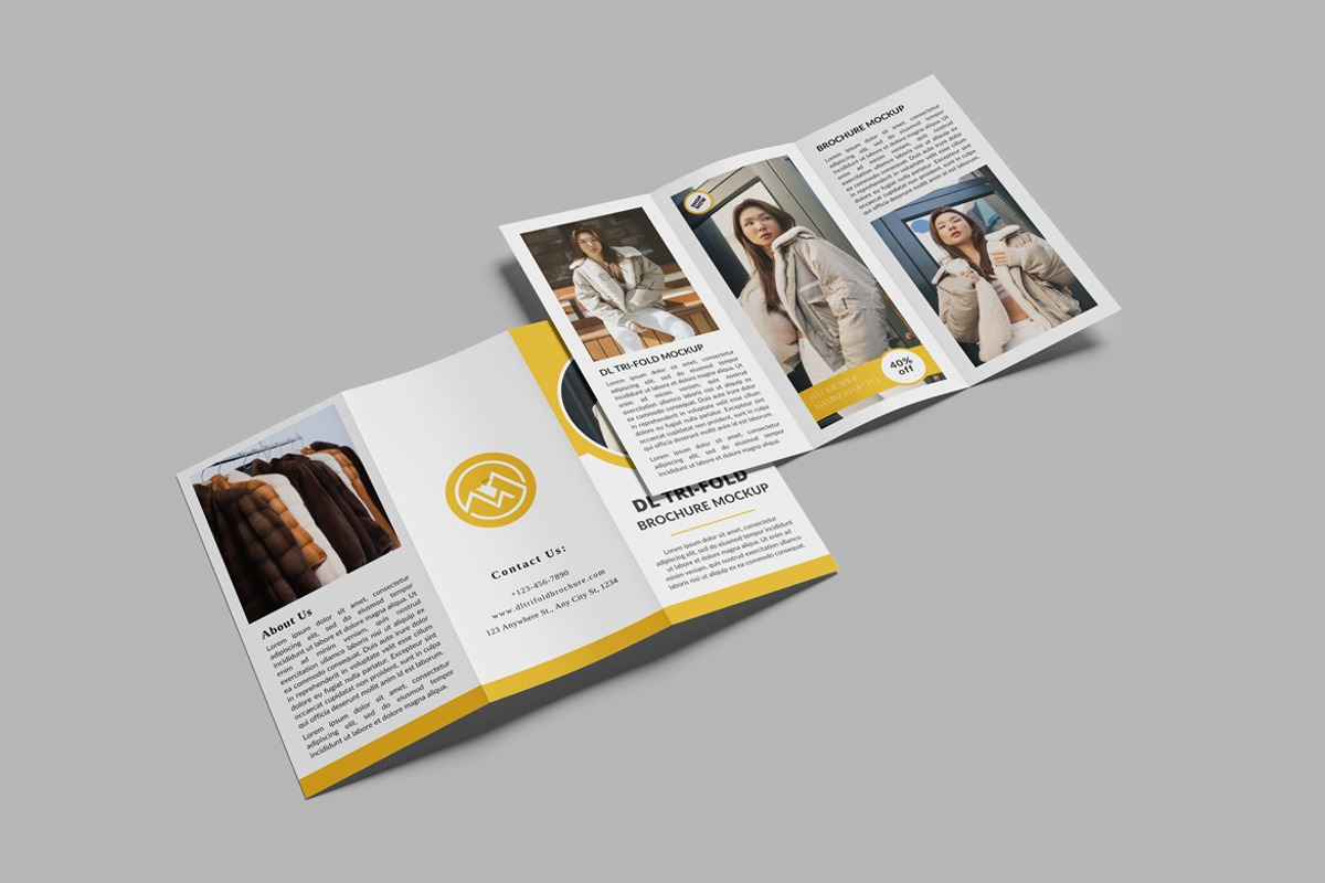 DL Tri-Fold Brochure Mockup, an Advertising Mockup by GraphicWindow (Photo 4 of 6)