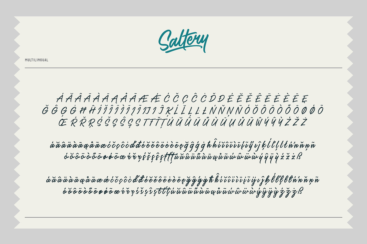 Saltery Brush Font preview 4