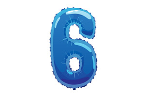 Helium blue balloons number, an Object Illustration by Things for designers