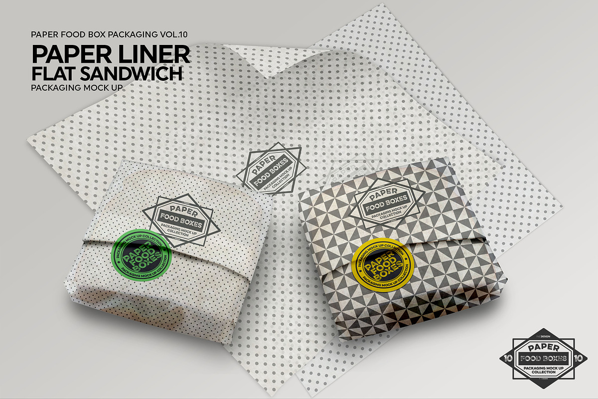 Flat Sandwich Paper Liner Mockup, a Product Mockup by INCDesign (Photo 2 of 6)