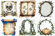 Watercolor Spooky Halloween Frames, an Illustration by Canvas Craft (Thumbnail 2 of 8)