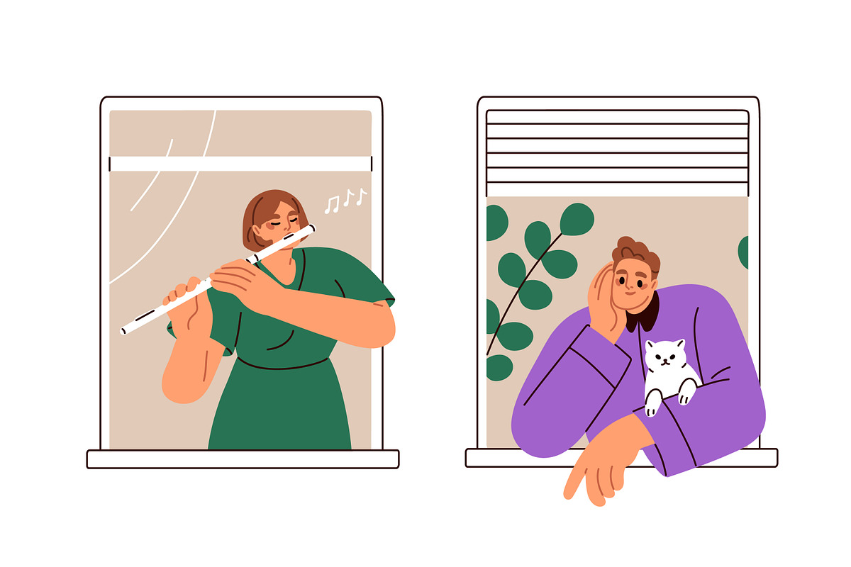 Neighbors and neighborhood concept, a Person Illustration by Good Studio