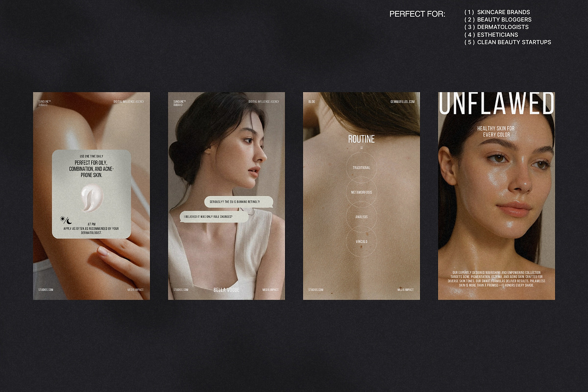 Modern Skincare Stories for Canva preview 3