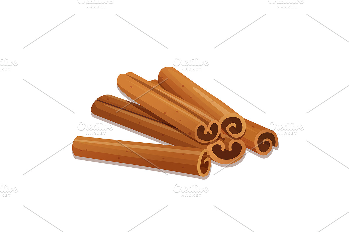 Cinnamon sticks illustration, a Food Illustration by Elen_Art