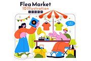 10 Flea Market Vector Illustration, an Object Illustration by denayunebgt (Thumbnail 1 of 4)