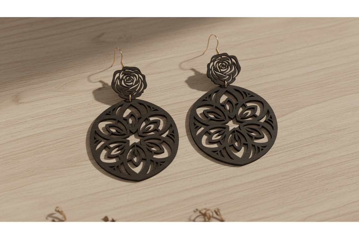 Flower Earrings Vector Set, a Graphic by hafijul (Photo 5 of 11)
