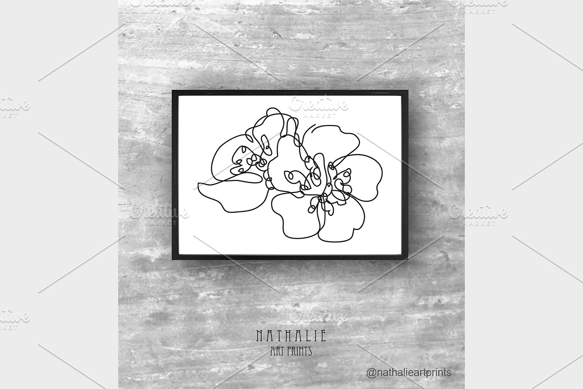 Sakura Digital Print. Line Art, a Background Graphic by Sunset&Sea Design (Photo 2 of 3)