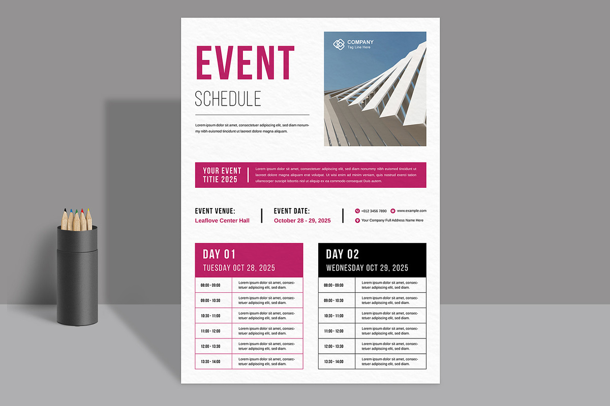 Event Schedule Flyer Design, a Flyer Template by ContestDesign (Photo 1 of 2)