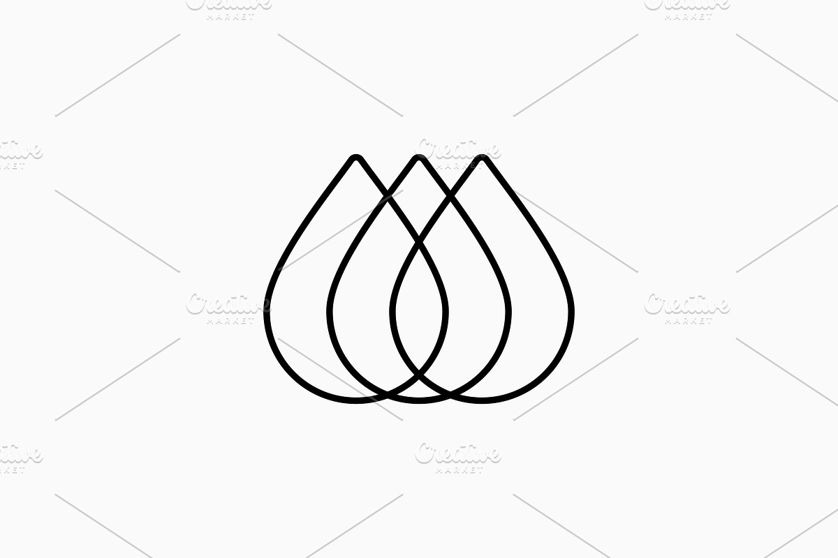 triple three drop logo vector icon, a Branding & Logo Template by VASTARD STUDIO