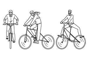 ride cycling man vector, a Person Illustration by pikepicture