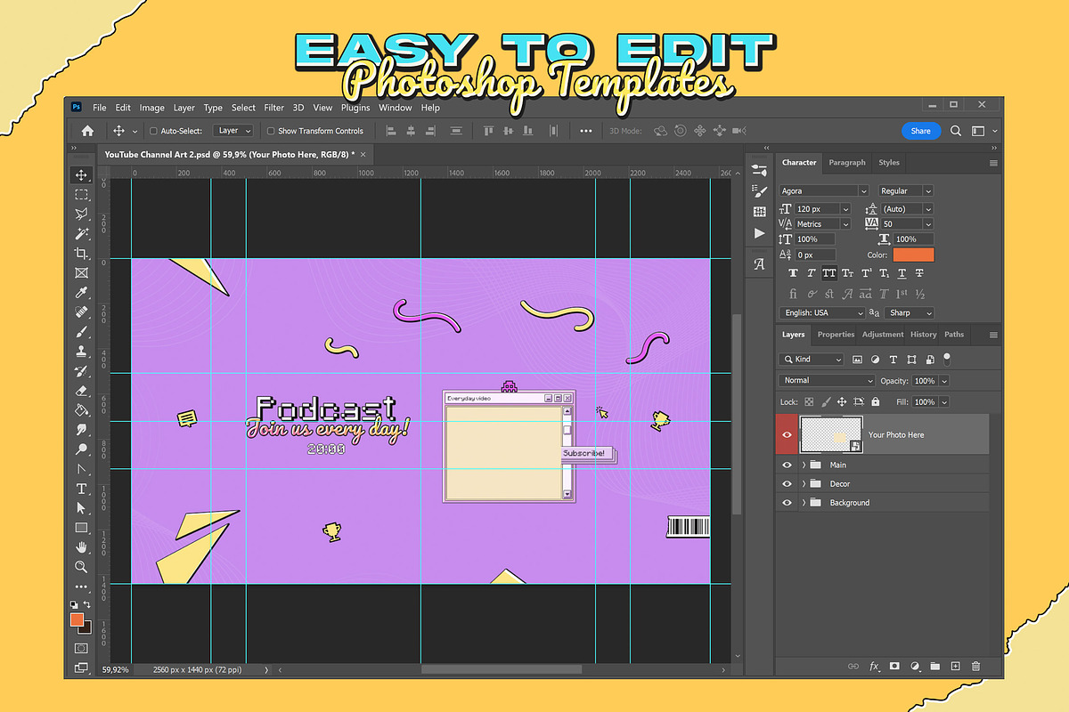 YouTube Branding Templates Bundle, a Social Media Template by Andrew Skoch Design (Photo 10 of 11)